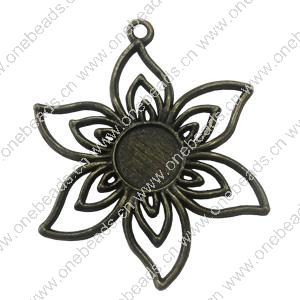 Pendant. Fashion Zinc Alloy Jewelry Findings. Flower 46x37mm，Sold by Bag 