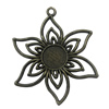 Pendant. Fashion Zinc Alloy Jewelry Findings. Flower 46x37mm，Sold by Bag 
