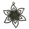 Pendant. Fashion Zinc Alloy Jewelry Findings. Flower 46x37mm，Sold by Bag 