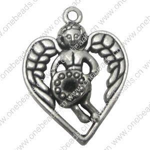 Pendant. Fashion Zinc Alloy Jewelry Findings. Angel 30x23mm，Sold by Bag 