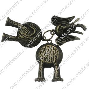 Pendant. Fashion Zinc Alloy Jewelry Findings. Animal about：41x30mm，Sold by PC 