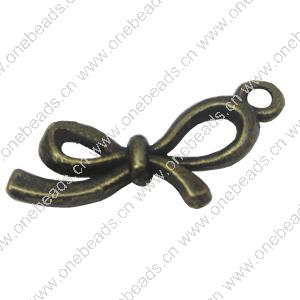 Pendant. Fashion Zinc Alloy Jewelry Findings. Bowknot 22x11mm，Sold by Bag 