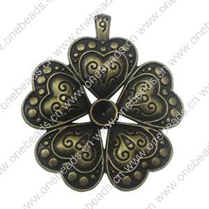 Pendant. Fashion Zinc Alloy Jewelry Findings. Flower 60.5x58mm，Sold by PC