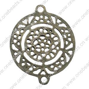 Connector. Fashion Zinc Alloy Jewelry Findings. Flat Round 37x29.5mm. Sold by Bag