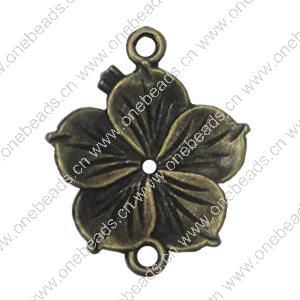 Connector. Fashion Zinc Alloy Jewelry Findings. Flower 26.5x21.5mm. Sold by Bag