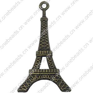 Pendant. Fashion Zinc Alloy Jewelry Findings. Tower 38x24mm，Sold by Bag