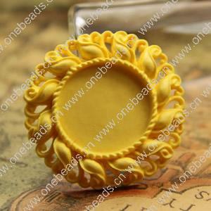 Resin Cameos Settings,A Grade, Fashion Jewelry findings,34mm Inner dia:26mm, Sold by PC