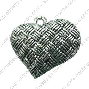 Pendant. Fashion Zinc Alloy jewelry findings. Heart 28x23mm. Sold by PC