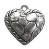 Pendant. Fashion Zinc Alloy jewelry findings. Heart 23x25mm. Sold by PC