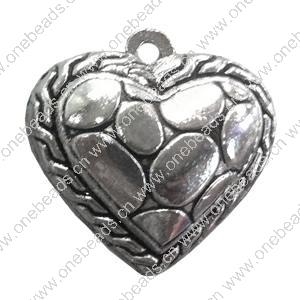 Pendant. Fashion Zinc Alloy jewelry findings. Heart 23x25mm. Sold by PC