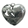 Hollow Bali Pendant. Fashion Zinc Alloy Jewelry Findings. Heart 27x23mm. Sold by PC
