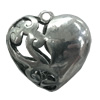 Hollow Bali Pendant. Fashion Zinc Alloy Jewelry Findings. Heart 27x23mm. Sold by PC