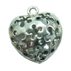 Hollow Bali Pendant. Fashion Zinc Alloy Jewelry Findings. Heart 18x18mm. Sold by Bag
