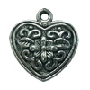 Pendant. Fashion Zinc Alloy jewelry findings. Heart 22x20mm. Sold by Bag
