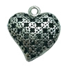 Hollow Bali Pendant. Fashion Zinc Alloy Jewelry Findings. Heart 20x18mm. Sold by Bag
