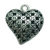 Hollow Bali Pendant. Fashion Zinc Alloy Jewelry Findings. Heart 20x18mm. Sold by Bag