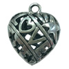 Hollow Bali Pendant. Fashion Zinc Alloy Jewelry Findings. Heart 28x22mm. Sold by Bag
