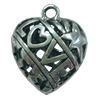 Hollow Bali Pendant. Fashion Zinc Alloy Jewelry Findings. Heart 28x22mm. Sold by Bag