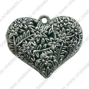 Hollow Bali Pendant. Fashion Zinc Alloy Jewelry Findings. Heart 30x30mm. Sold by PC