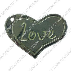 Pendant. Fashion Zinc Alloy jewelry findings. Heart 30x38mm. Sold by PC