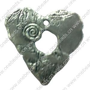 Pendant. Fashion Zinc Alloy jewelry findings. Heart 29x31mm. Sold by Bag