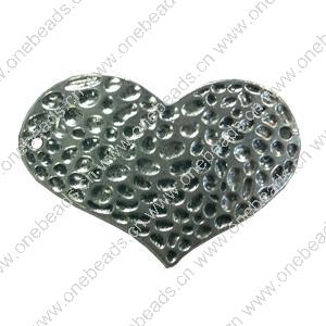 Pendant. Fashion Zinc Alloy jewelry findings. Heart 32x44mm. Sold by Bag