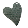 Pendant. Fashion Zinc Alloy jewelry findings. Heart 34x37mm. Sold by Bag
