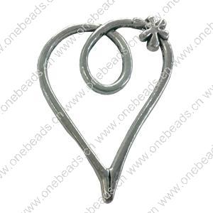 Pendant. Fashion Zinc Alloy jewelry findings. Heart 45x35mm. Sold by PC