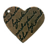 Pendant. Fashion Zinc Alloy jewelry findings. Heart 30x33mm. Sold by Bag
