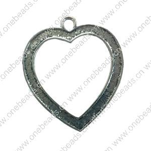 Pendant. Fashion Zinc Alloy jewelry findings. Heart 53x45mm. Sold by Bag