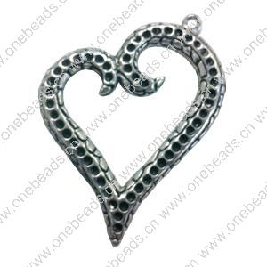 Pendant. Fashion Zinc Alloy jewelry findings. Heart 73x57mm. Sold by PC