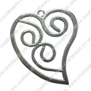 Pendant. Fashion Zinc Alloy jewelry findings. Heart 66x57mm. Sold by PC