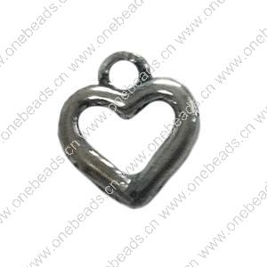 Pendant. Fashion Zinc Alloy jewelry findings. Heart 8x6mm. Sold by Bag