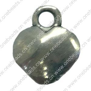 Pendant. Fashion Zinc Alloy jewelry findings. Heart 12x10mm. Sold by Bag