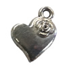 Pendant. Fashion Zinc Alloy jewelry findings. Heart 13x11mm. Sold by Bag
