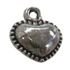 Pendant. Fashion Zinc Alloy jewelry findings. Heart 12x11mm. Sold by Bag
