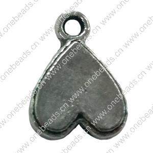 Pendant. Fashion Zinc Alloy jewelry findings. Heart 14x10mm. Sold by Bag