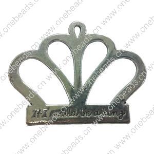 Pendant. Fashion Zinc Alloy jewelry findings. imperial crown 38x45mm. Sold by PC