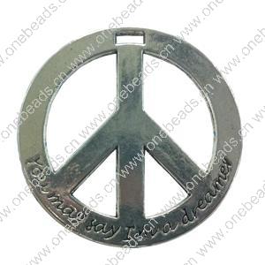 Pendant. Fashion Zinc Alloy jewelry findings. peace 40mm. Sold by PC