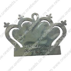 Pendant. Fashion Zinc Alloy jewelry findings. imperial crown 38x52mm. Sold by PC