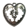 Pendant. Fashion Zinc Alloy jewelry findings. Heart 28x27mm. Sold by Bag
