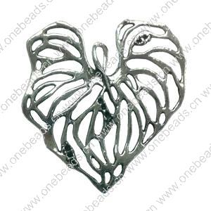 Pendant. Fashion Zinc Alloy jewelry findings. Heart 43x40mm. Sold by PC
