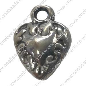 Pendant. Fashion Zinc Alloy jewelry findings. Heart 12x9mm. Sold by Bag