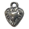 Pendant. Fashion Zinc Alloy jewelry findings. Heart 12x9mm. Sold by Bag
