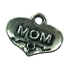 Pendant. Fashion Zinc Alloy jewelry findings. Heart 11x15mm. Sold by Bag