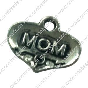 Pendant. Fashion Zinc Alloy jewelry findings. Heart 11x15mm. Sold by Bag