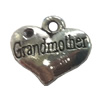 Pendant. Fashion Zinc Alloy jewelry findings. Heart 15x13mm. Sold by Bag