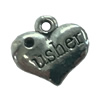 Pendant. Fashion Zinc Alloy jewelry findings. Heart 15x13mm. Sold by Bag
