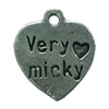 Pendant. Fashion Zinc Alloy jewelry findings. Heart 16x14mm. Sold by Bag
