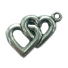 Pendant. Fashion Zinc Alloy jewelry findings. Heart 19x15mm. Sold by Bag
